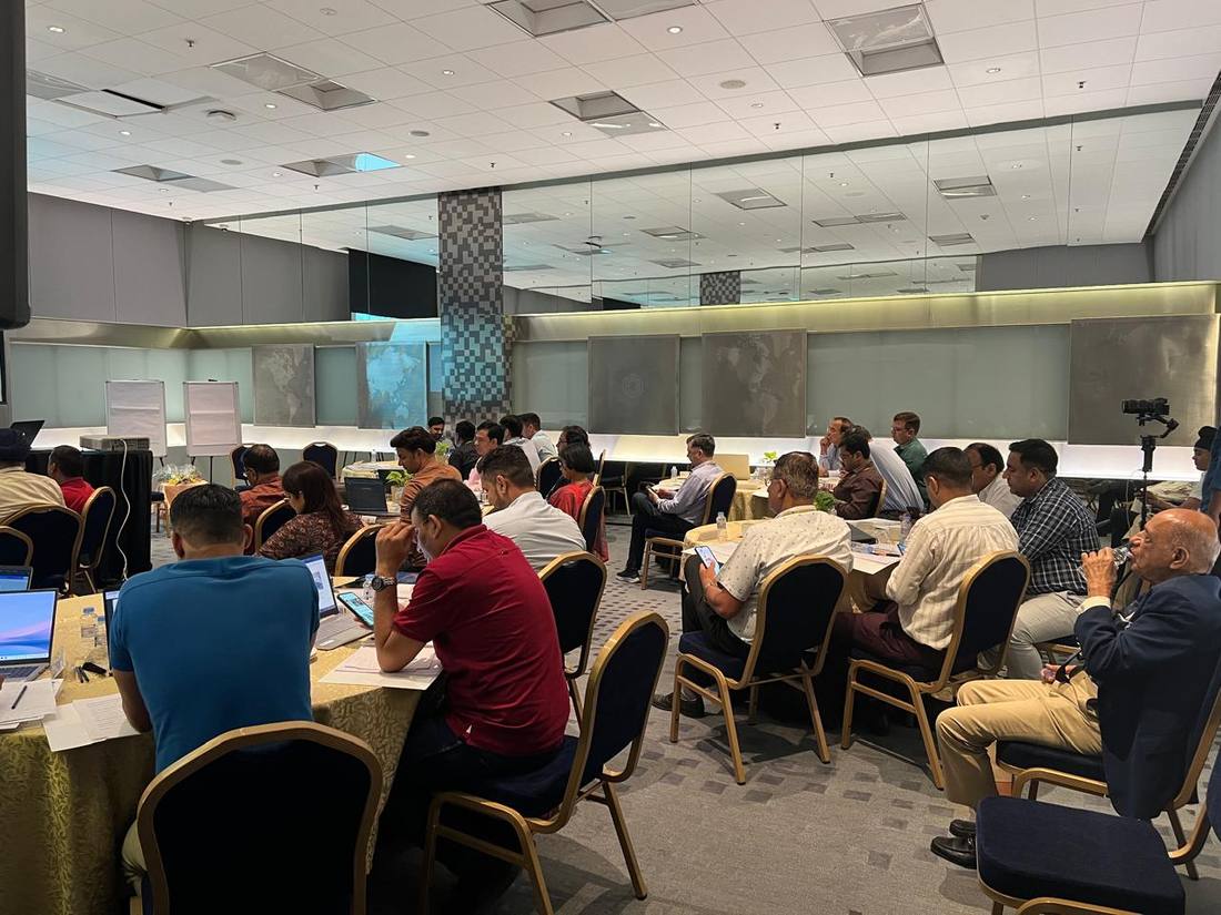 Large-format corporate training session